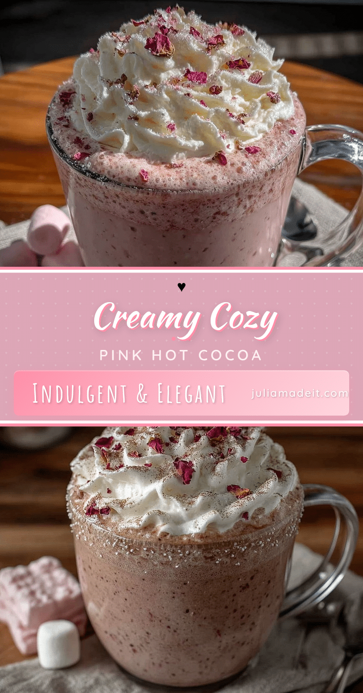 creamy pink hot cocoa recipe
