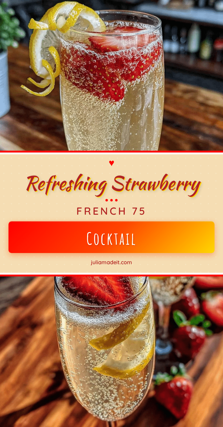 Strawberry French 75 cocktail recipe