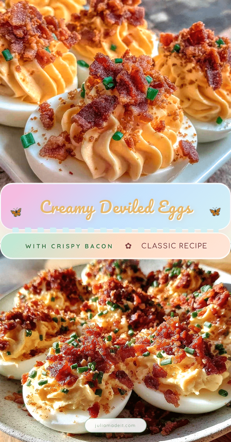 creamy deviled eggs with crispy bacon recipe
