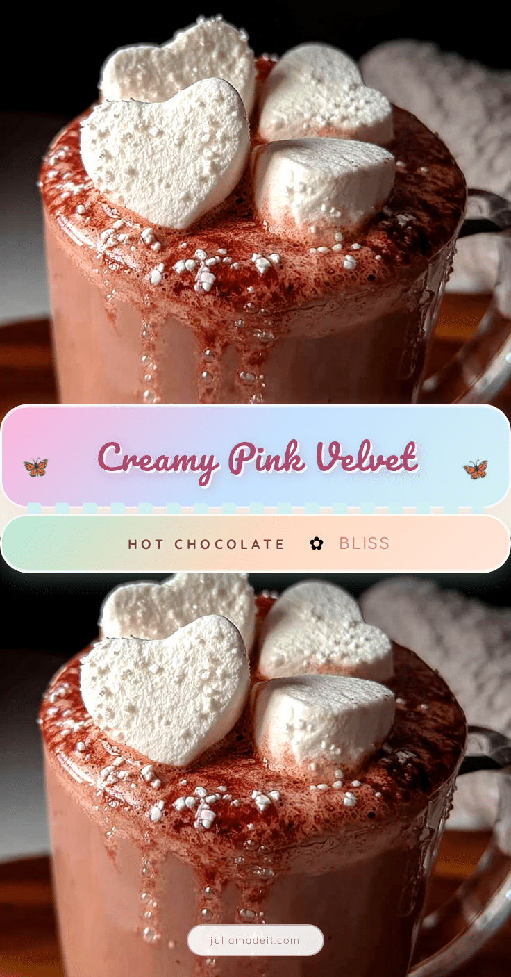 creamy pink velvet hot chocolate recipe