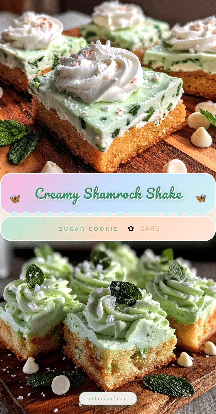 creamy shamrock shake sugar cookie bars recipe