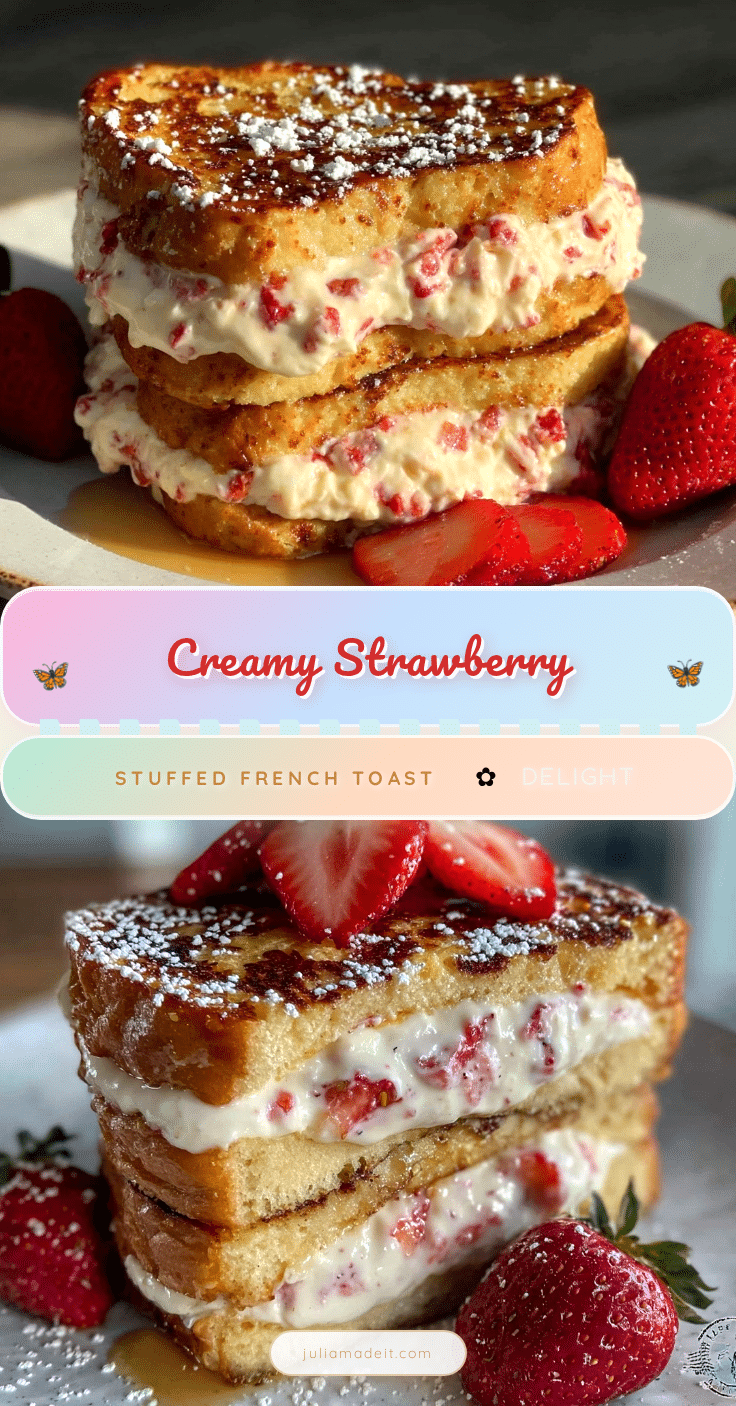 creamy strawberry cream cheese stuffed french toast recipe