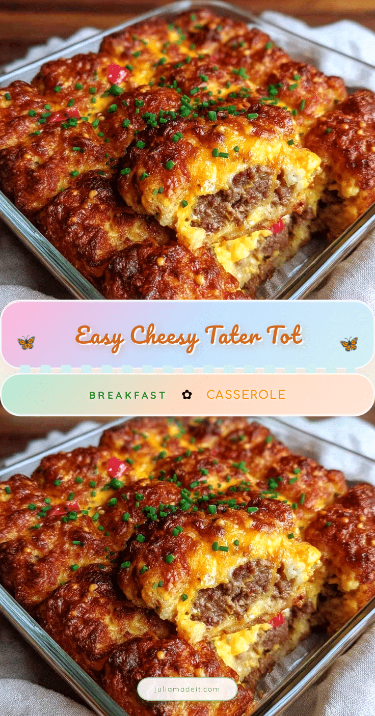 Easy Cheesy Tater Tot Breakfast Casserole recipe