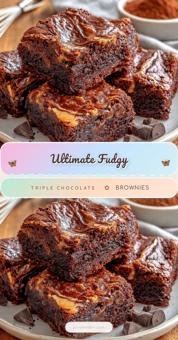 fudgy triple chocolate brownies recipe