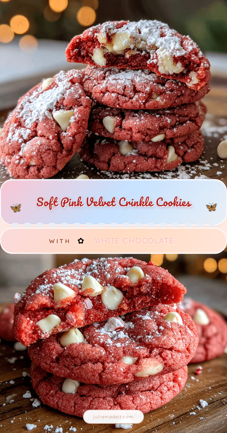 pink velvet crinkle cookies recipe