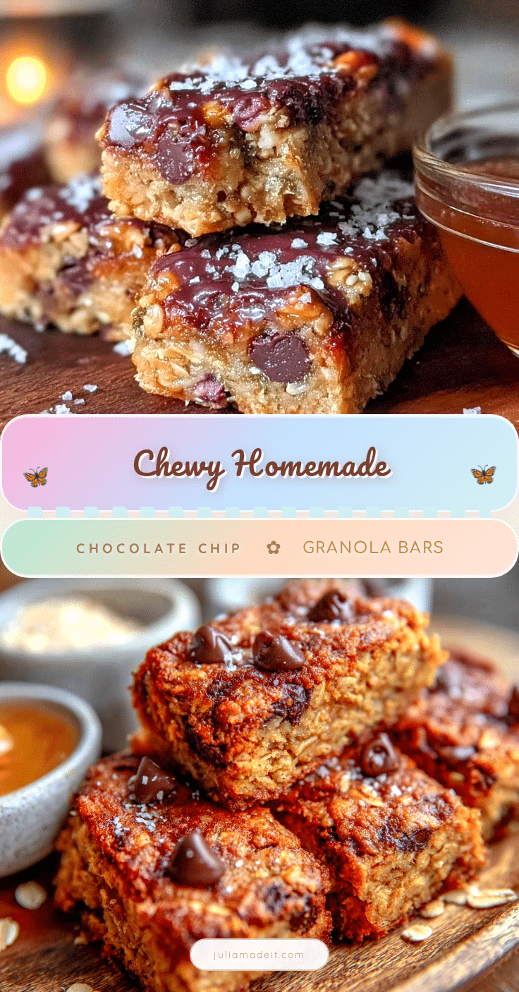 chewy homemade chocolate chip granola bars recipe