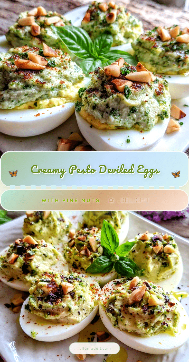creamy pesto deviled eggs recipe