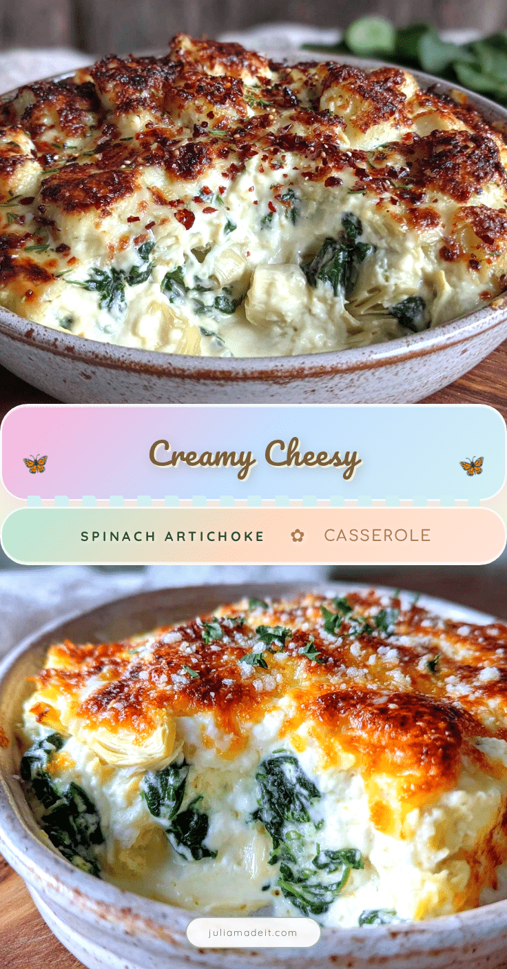 creamy spinach artichoke casserole recipe