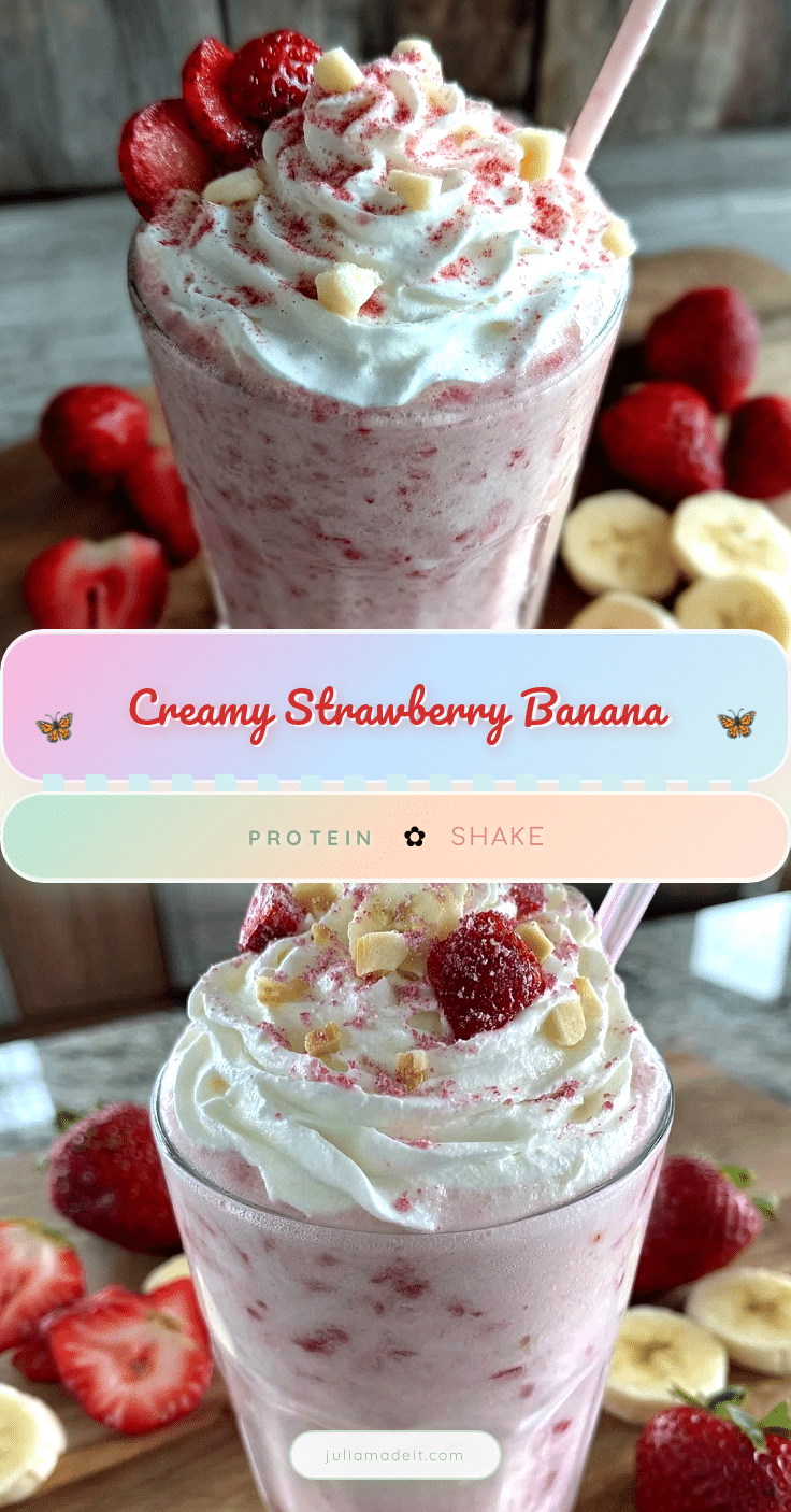 creamy strawberry banana protein shake recipe