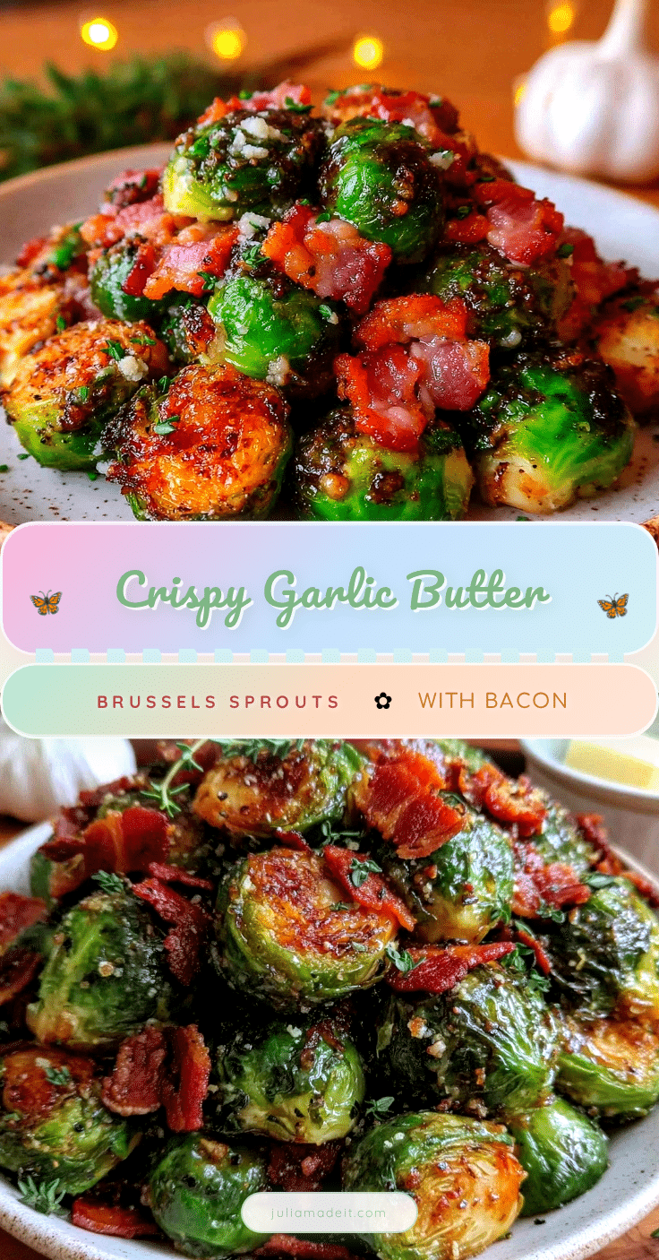 crispy garlic butter roasted brussels sprouts with bacon recipe