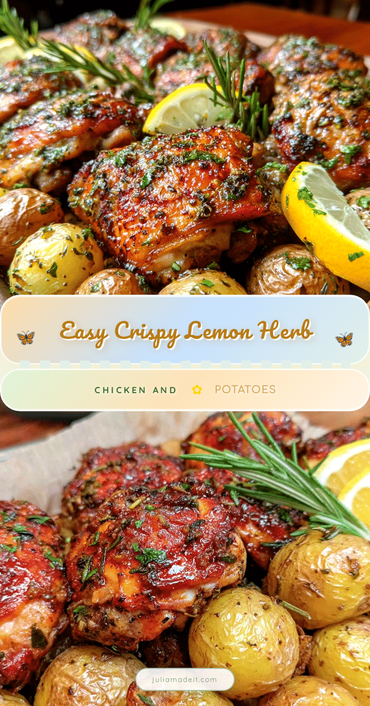 crispy sheet pan lemon herb chicken and potatoes recipe
