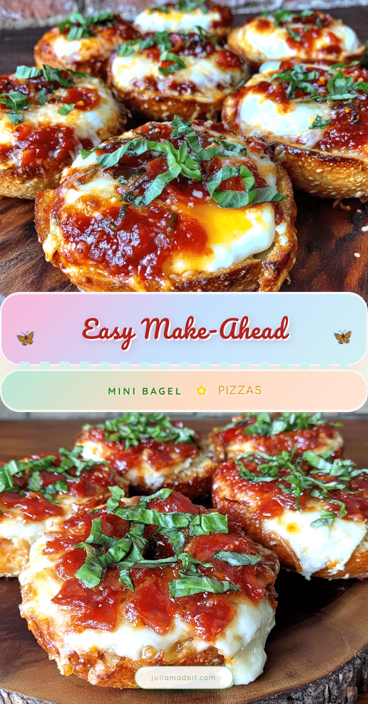 easy mini bagel pizzas recipe
