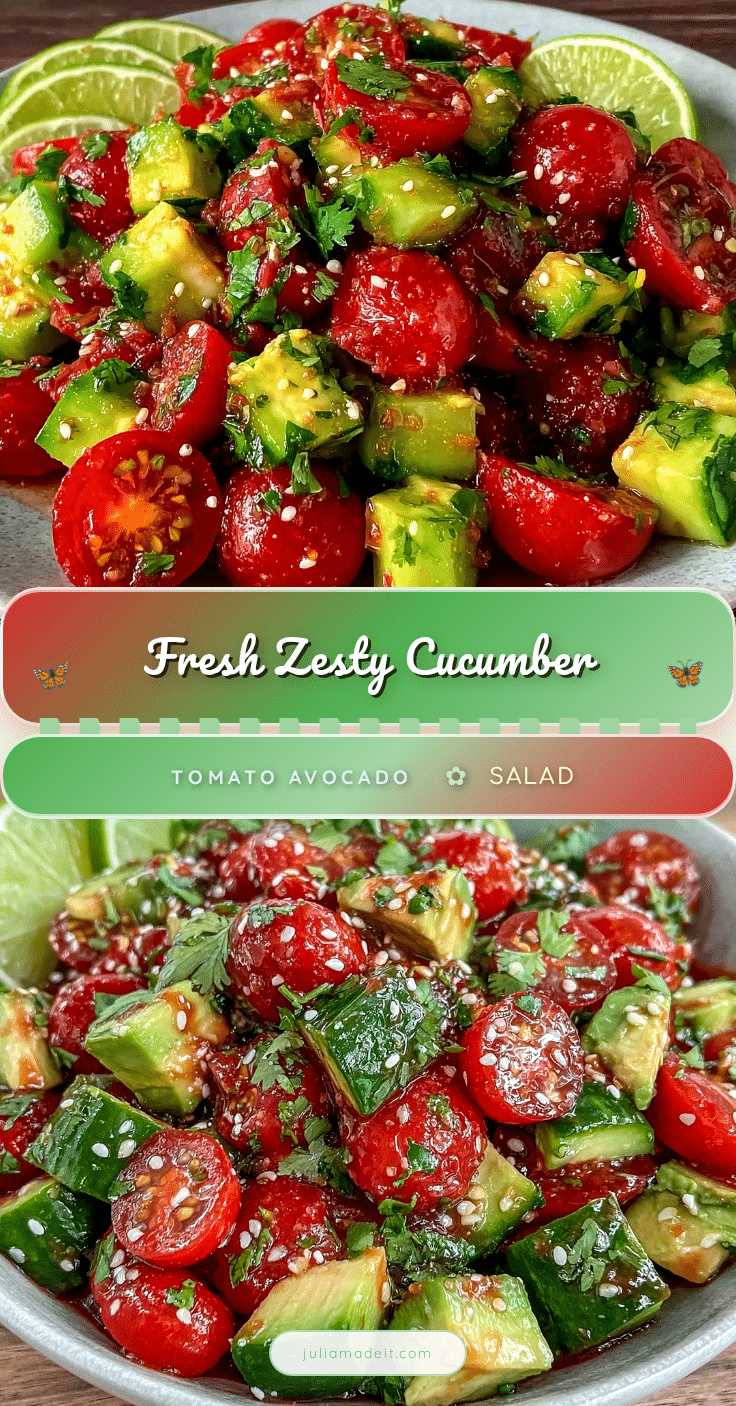 fresh cucumber tomato avocado salad recipe