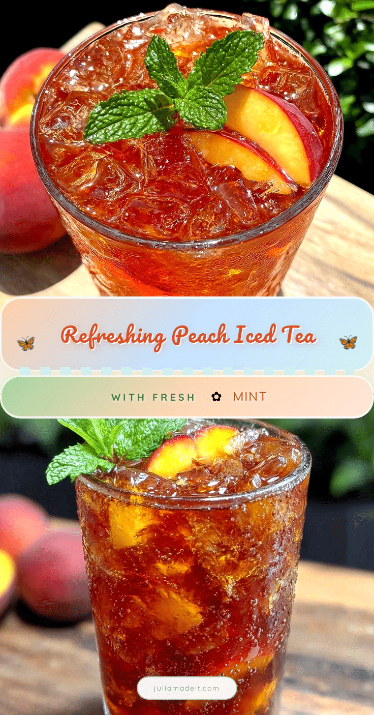 fresh peach iced tea with mint recipe