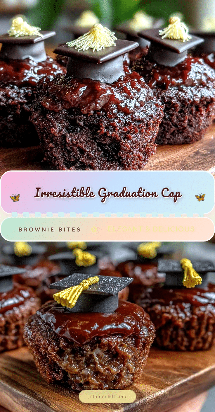 graduation cap brownie bites recipe