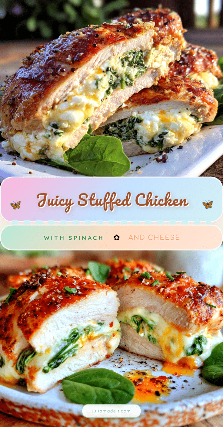 stuffed chicken breast with spinach and cheese recipe
