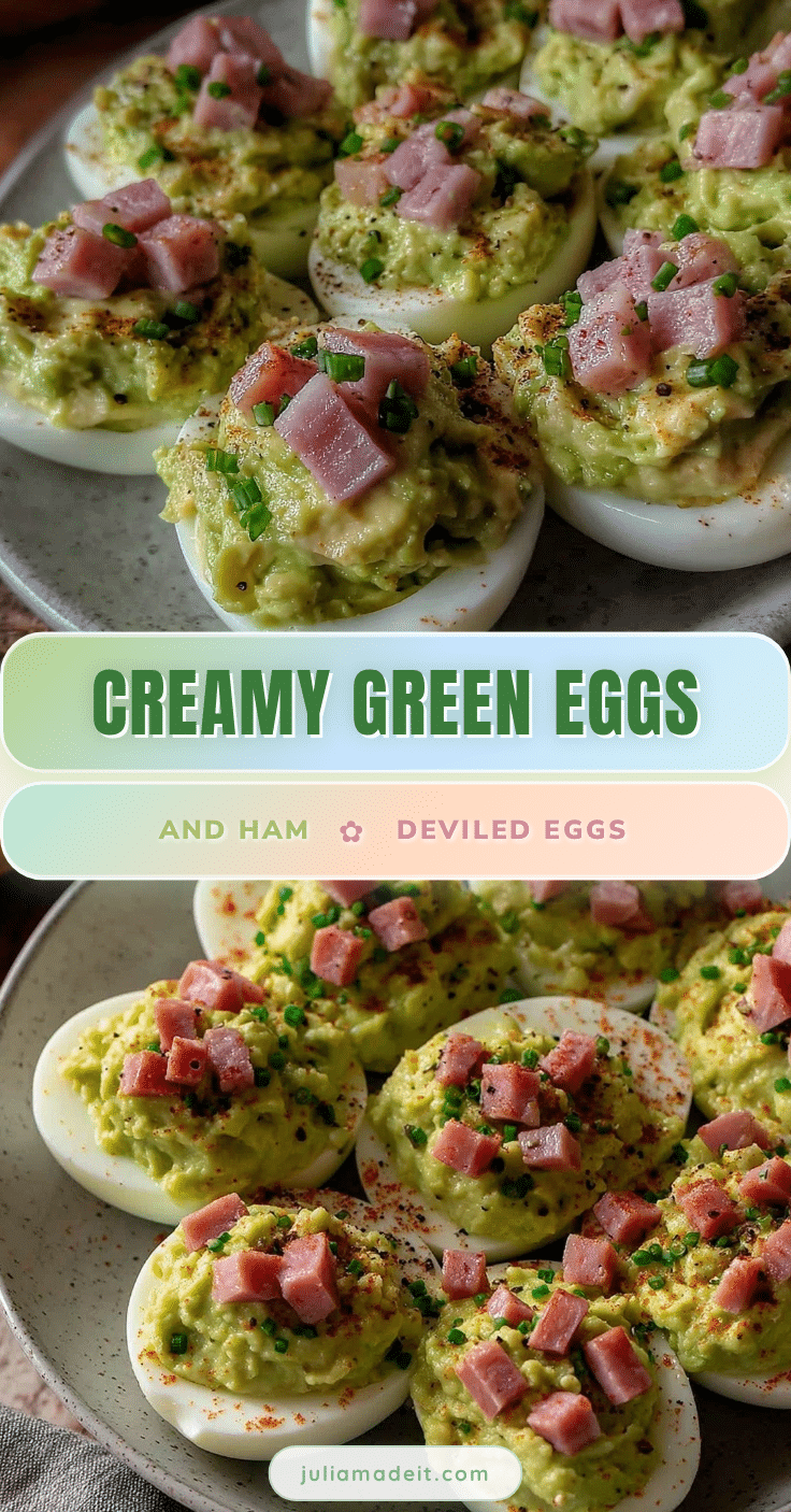 creamy green eggs and ham deviled eggs with avocado recipe