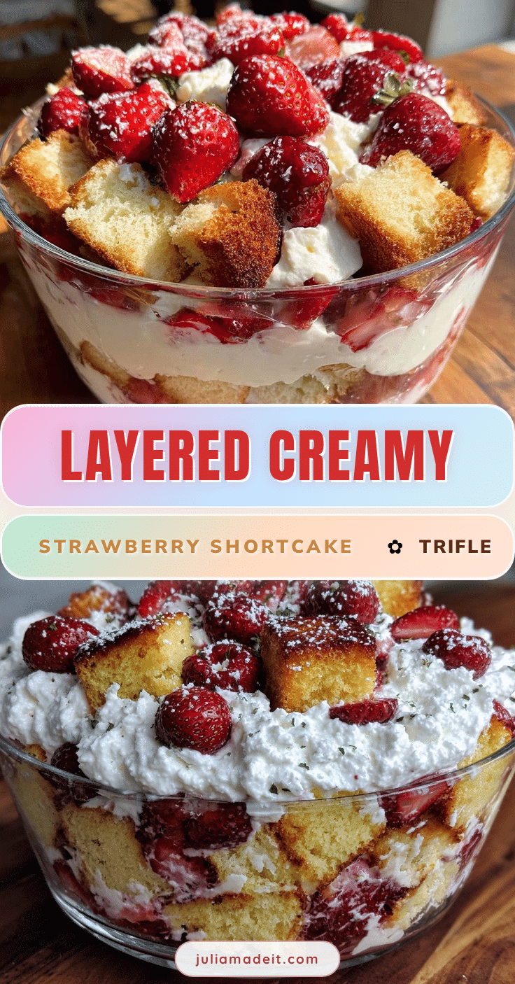 creamy strawberry shortcake trifle recipe