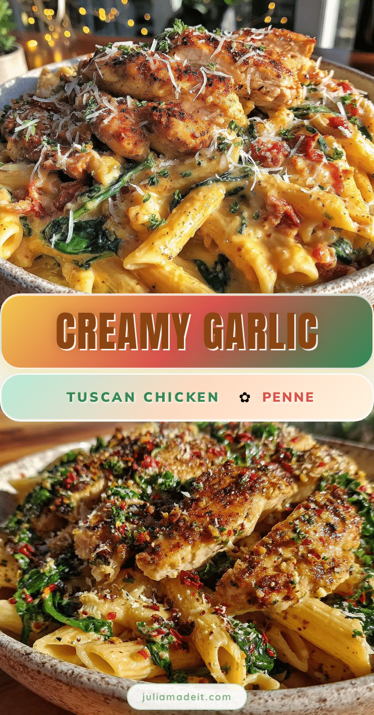 creamy tuscan chicken penne recipe
