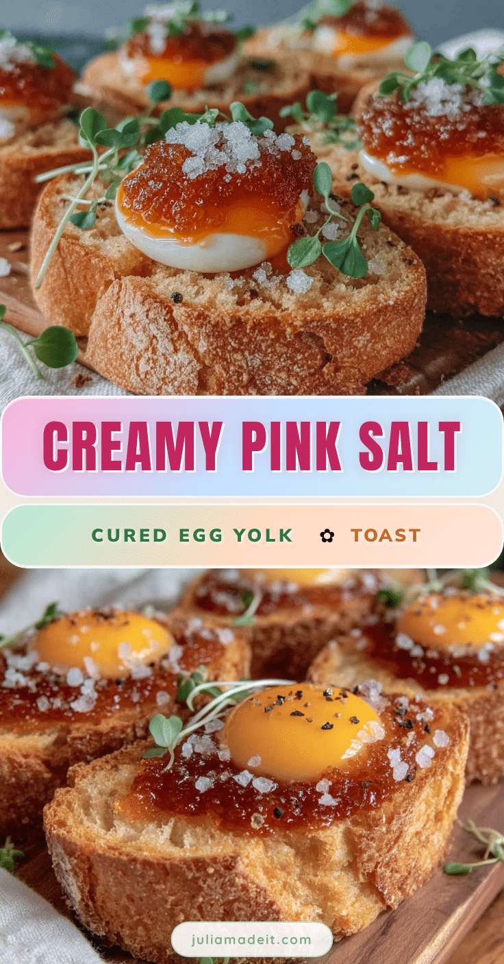 pink Himalayan salt cured egg yolk toast recipe