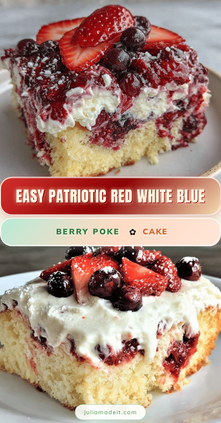 red white and blue berry poke cake recipe