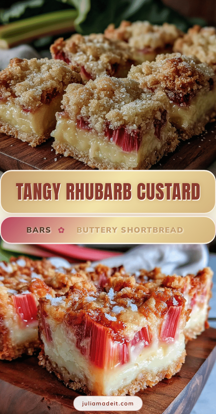tangy rhubarb custard bars recipe