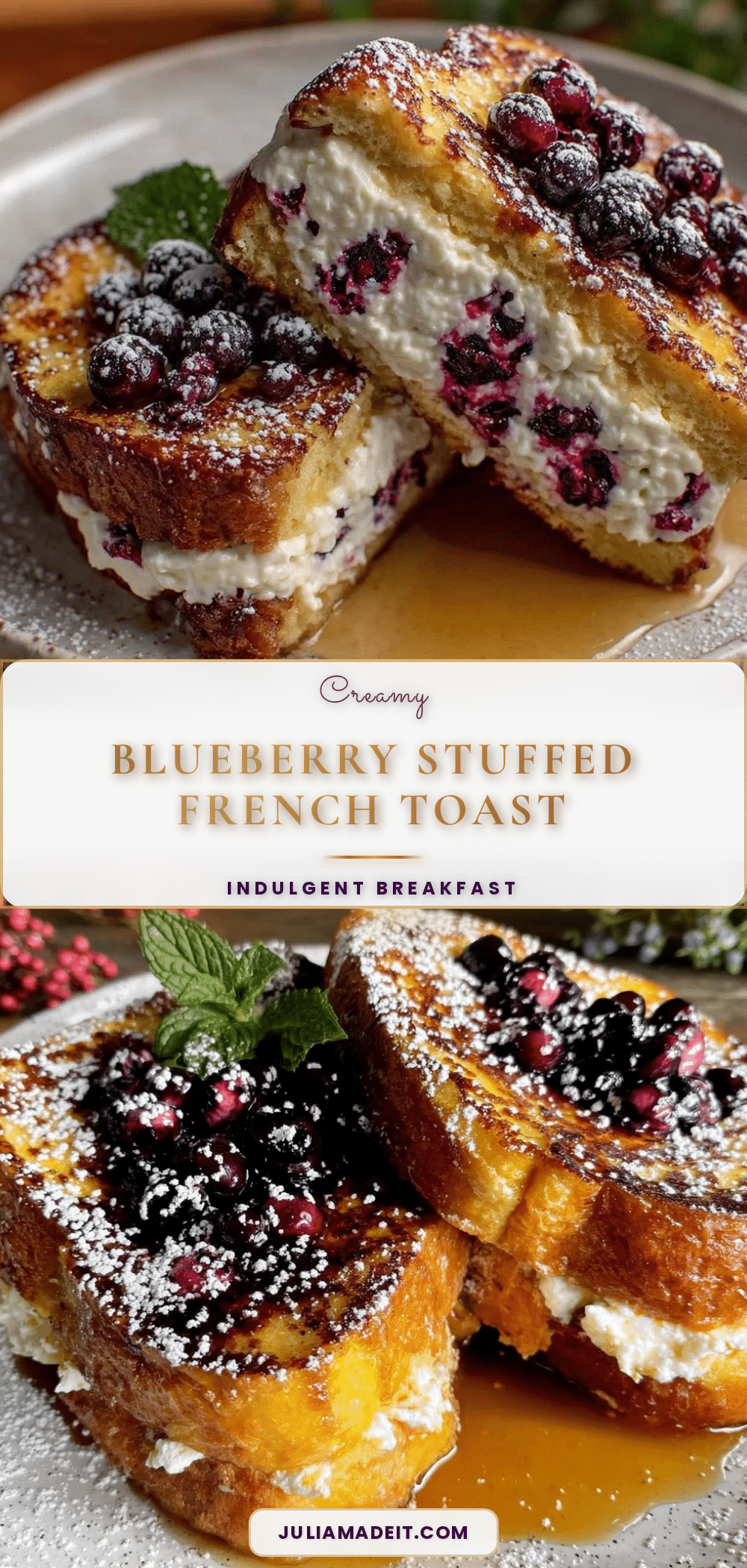 blueberry cream cheese stuffed french toast recipe