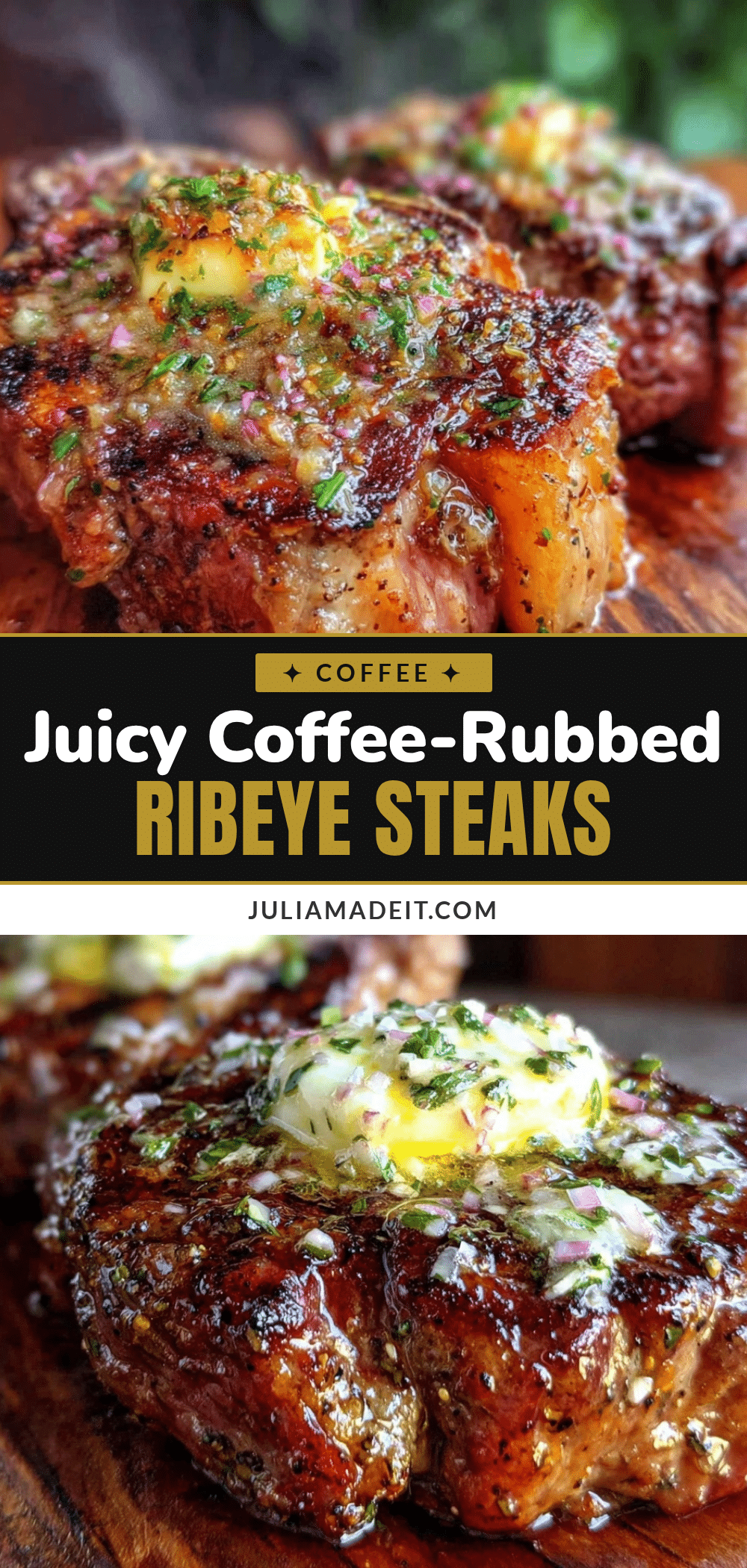 coffee-rubbed ribeye steaks recipe
