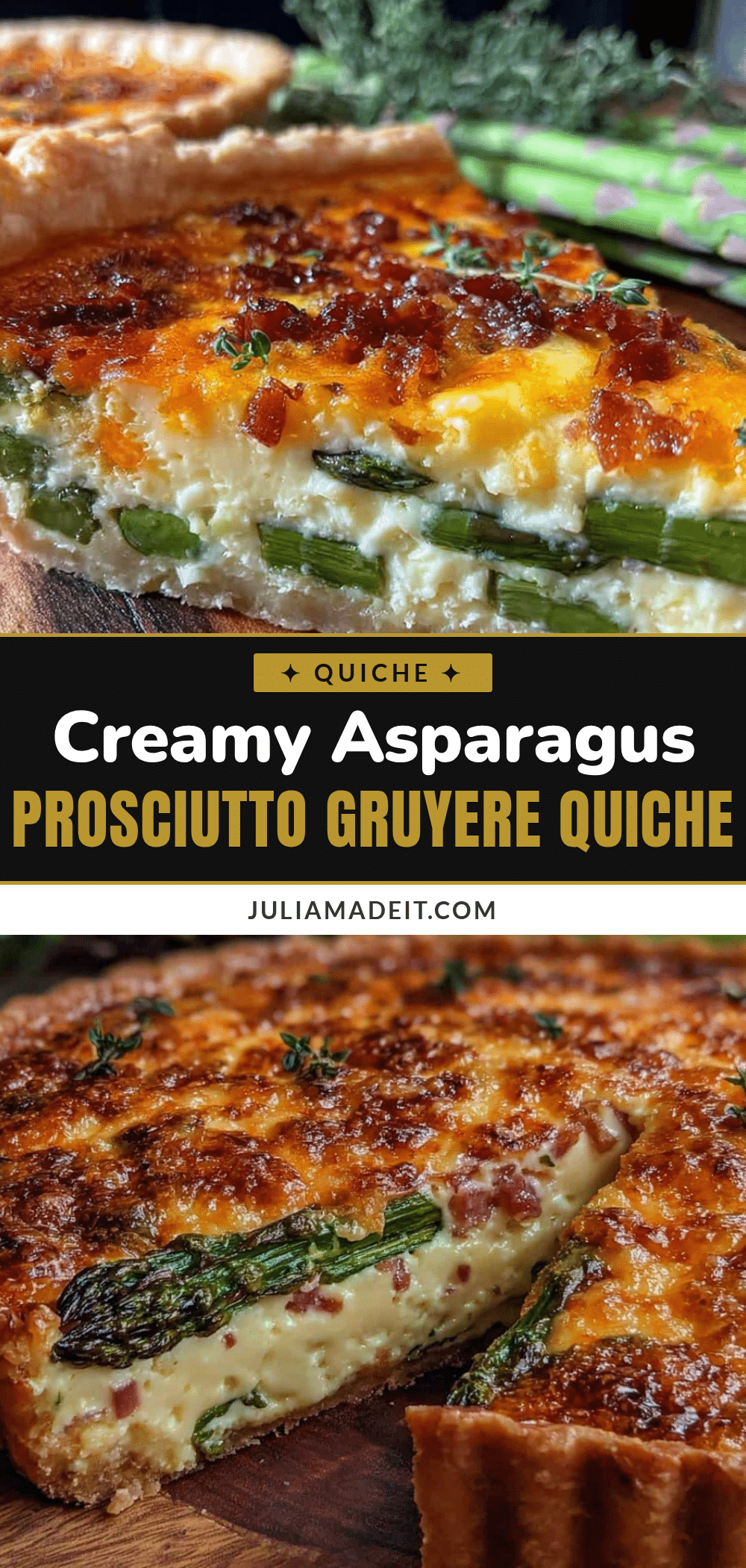 creamy asparagus prosciutto gruyere quiche recipe