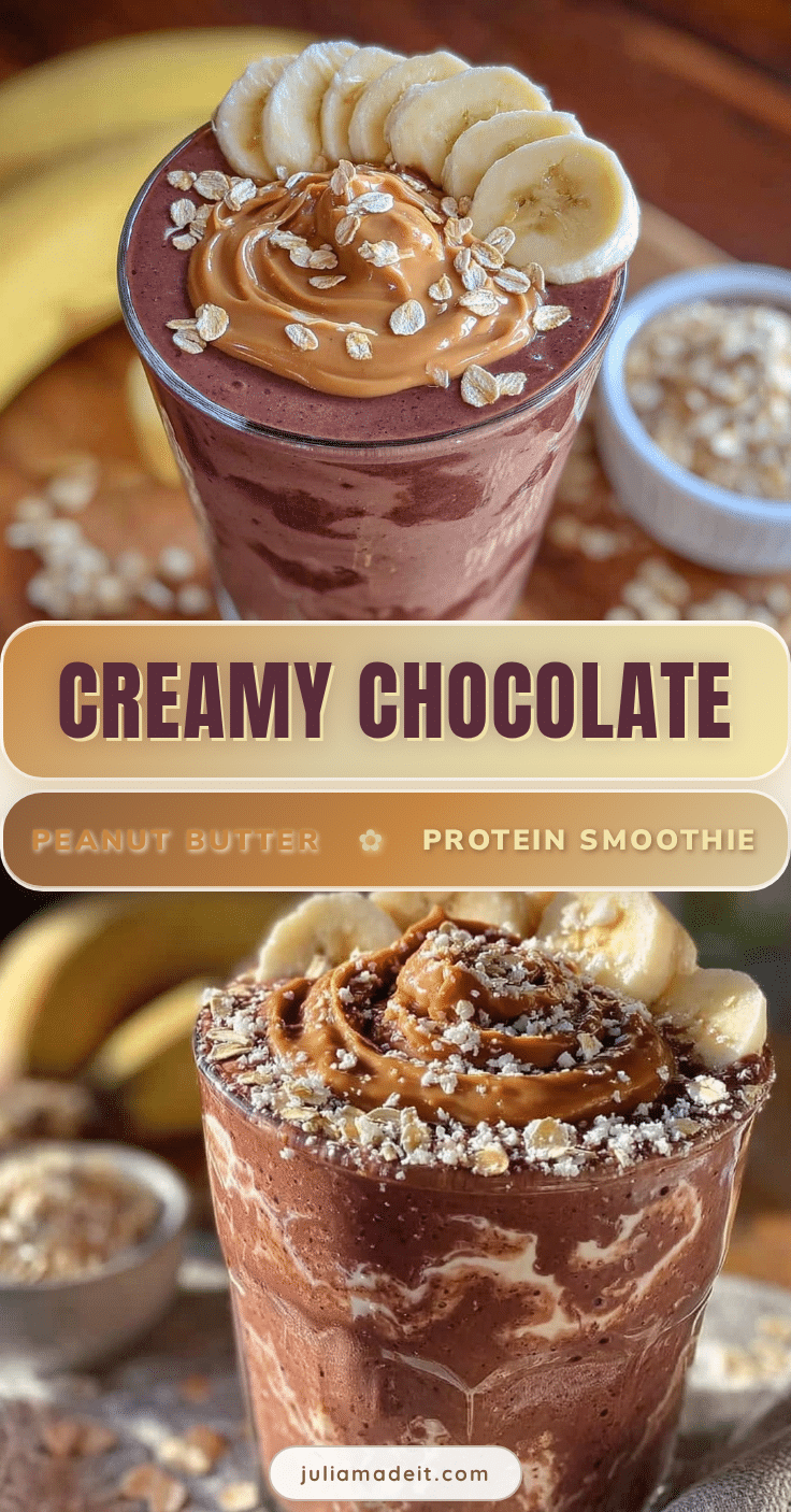 creamy chocolate peanut butter protein smoothie recipe