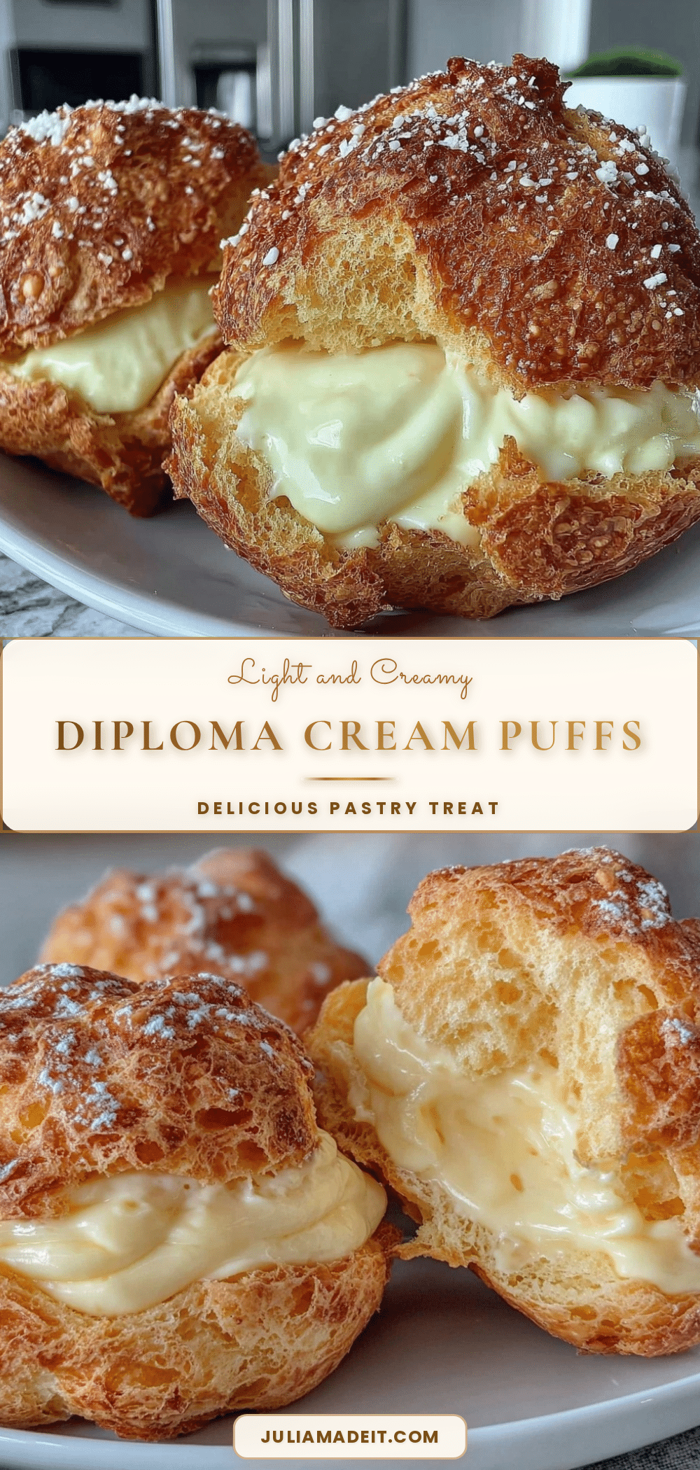 creamy diploma cream puffs recipe