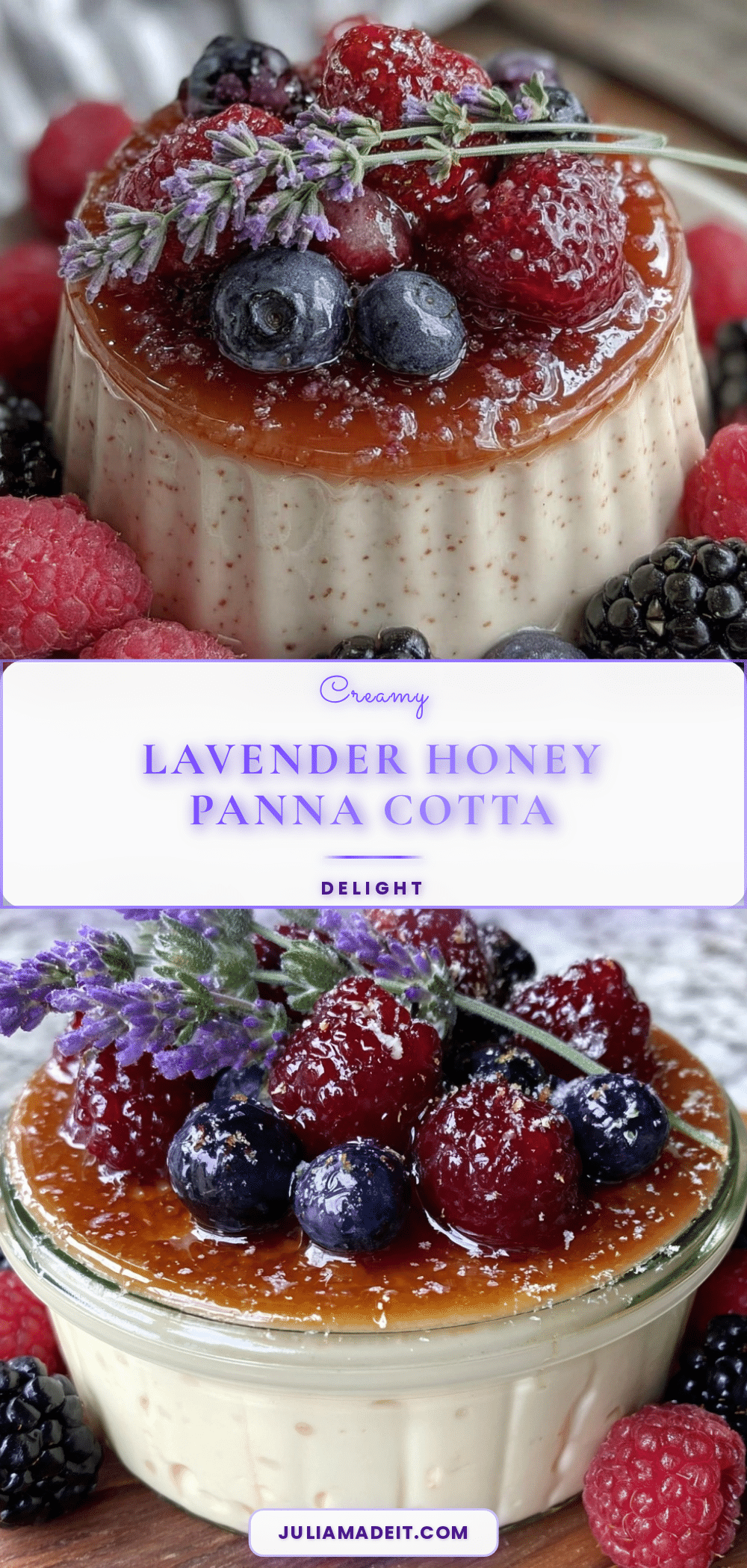 Creamy Lavender Honey Panna Cotta recipe
