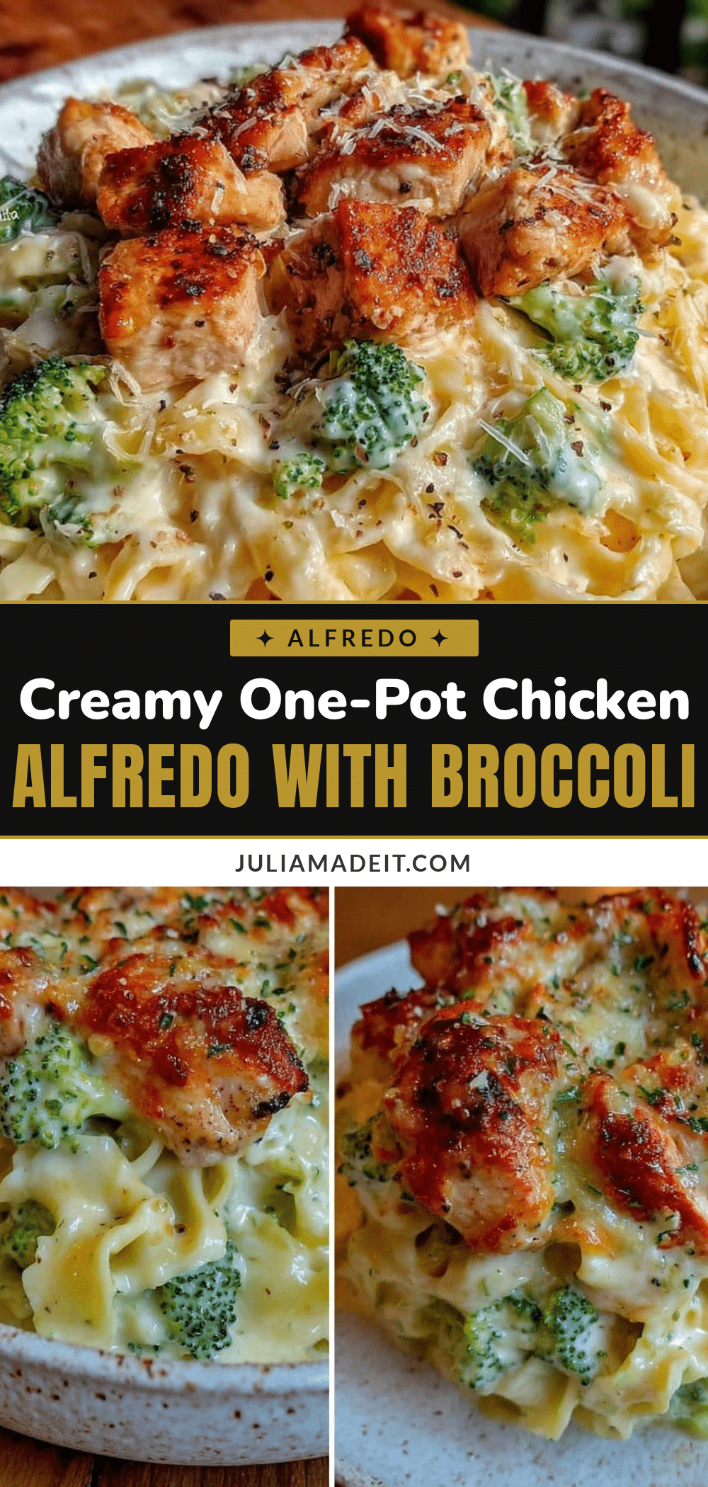 creamy one-pot chicken Alfredo with broccoli recipe