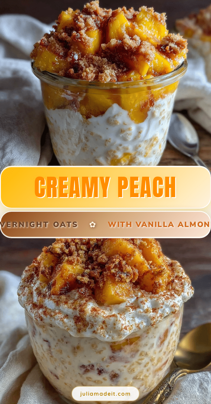 creamy peach overnight oats recipe