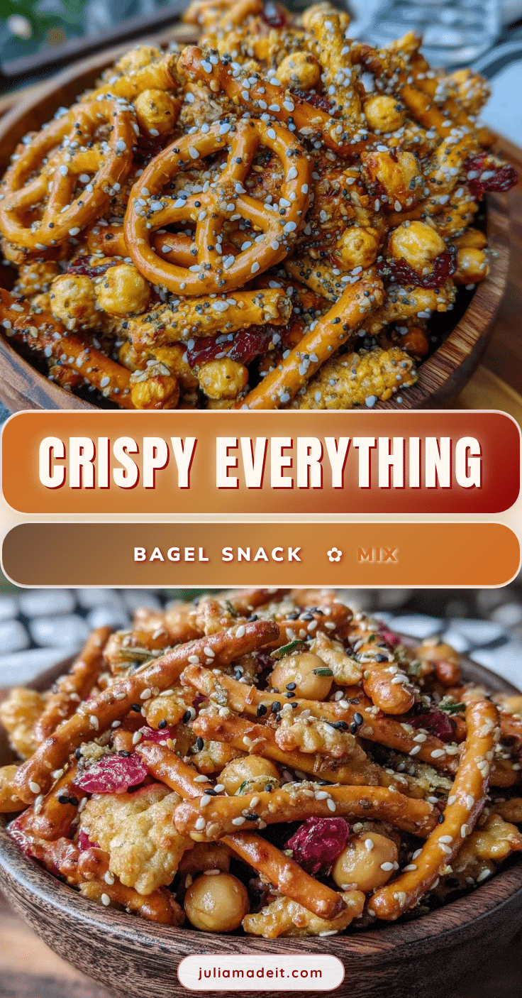 crispy everything bagel seasoned snack mix recipe