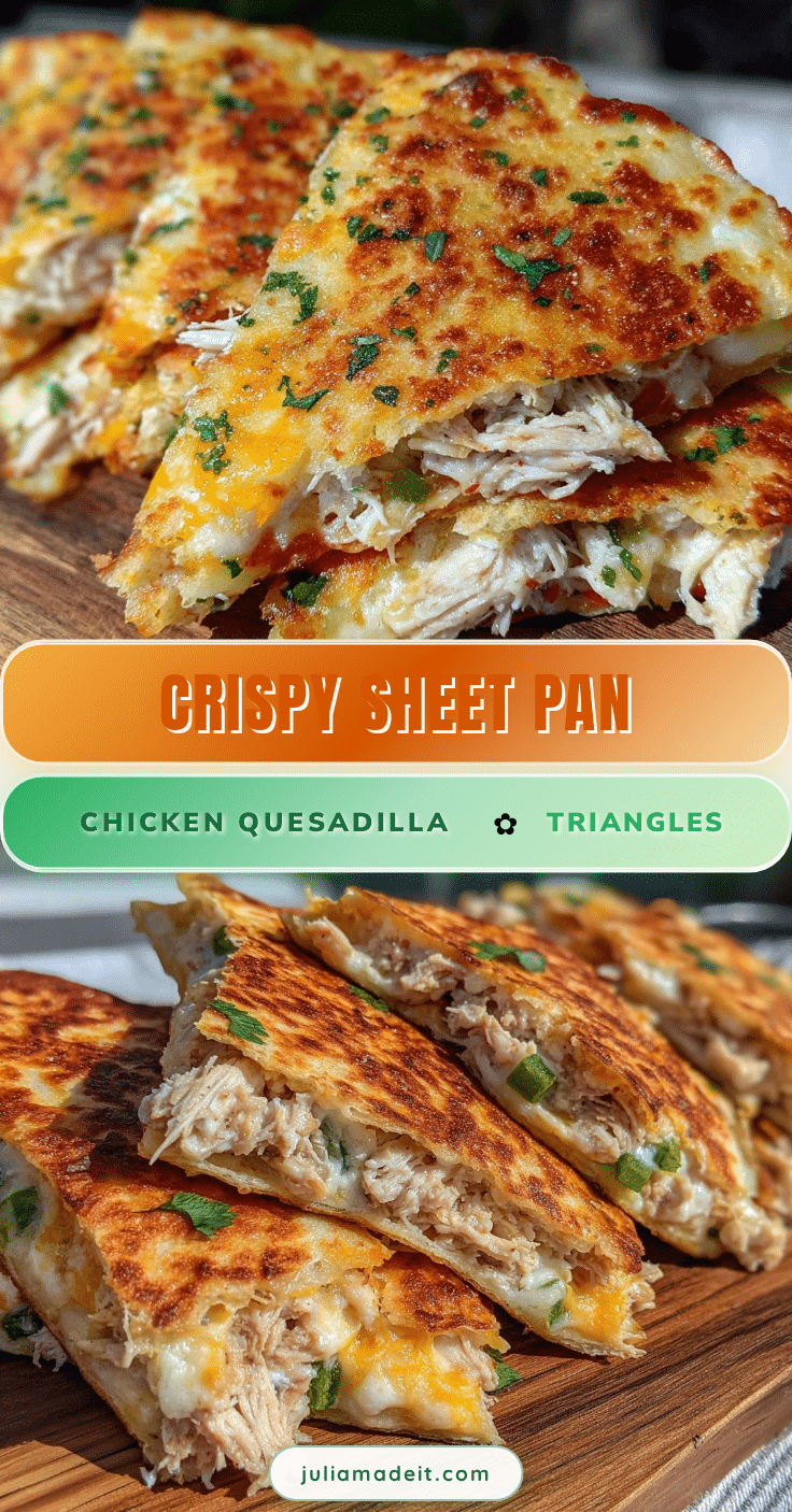 crispy sheet pan chicken quesadilla triangles recipe