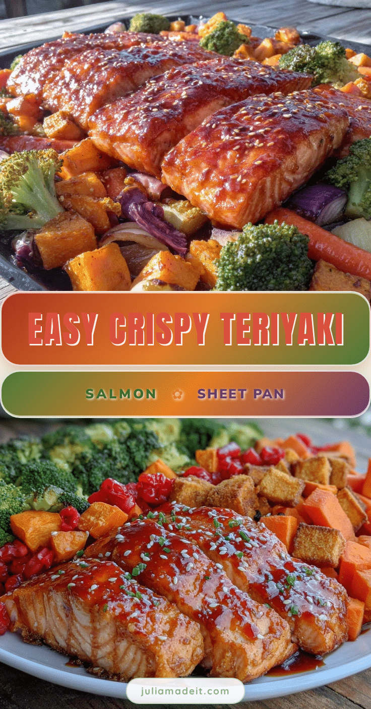 crispy teriyaki salmon sheet pan dinner recipe