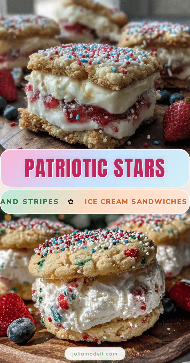Festive Stars and Stripes Ice Cream Sandwiches recipe