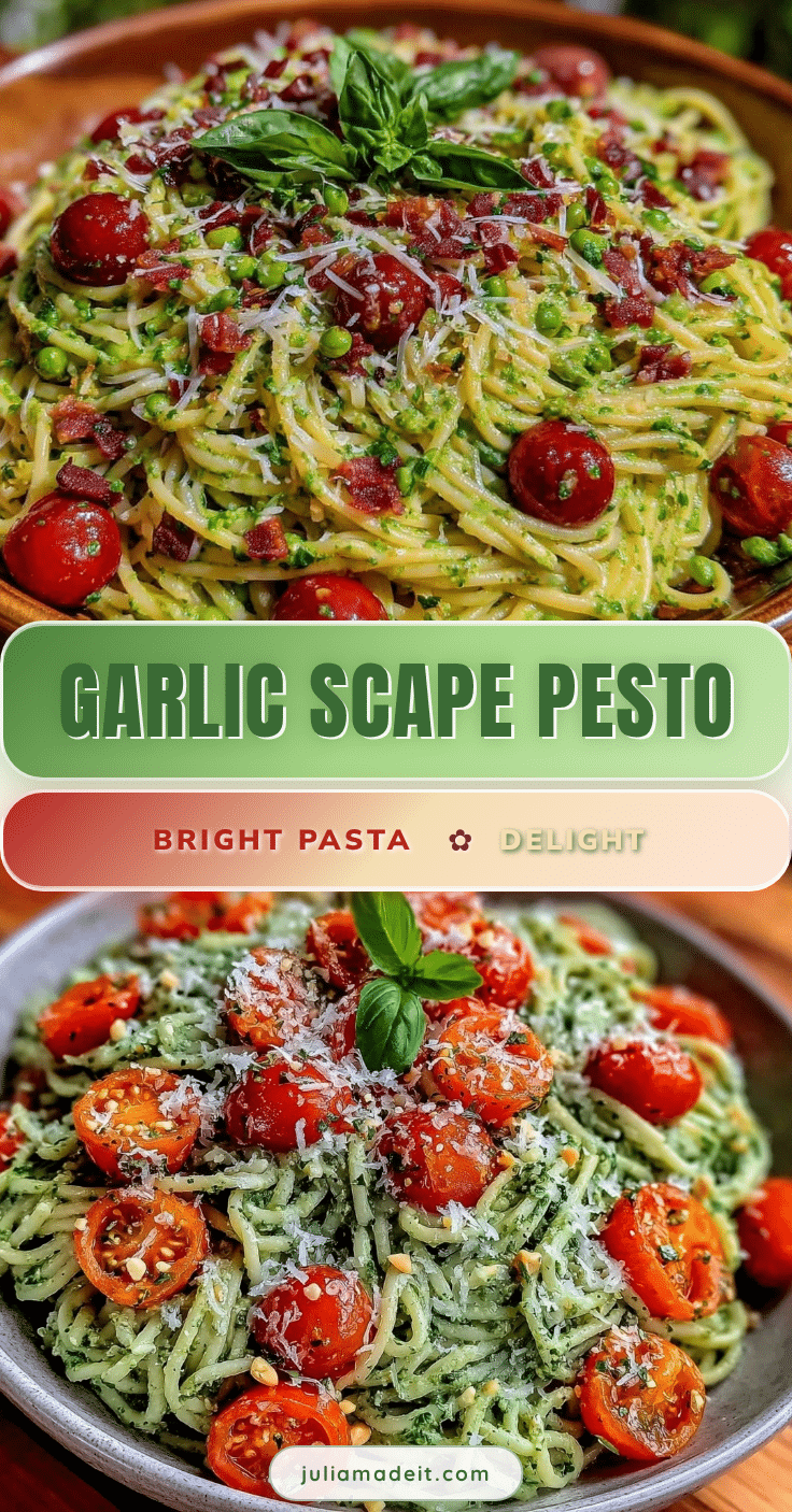 fresh garlic scape pesto pasta recipe