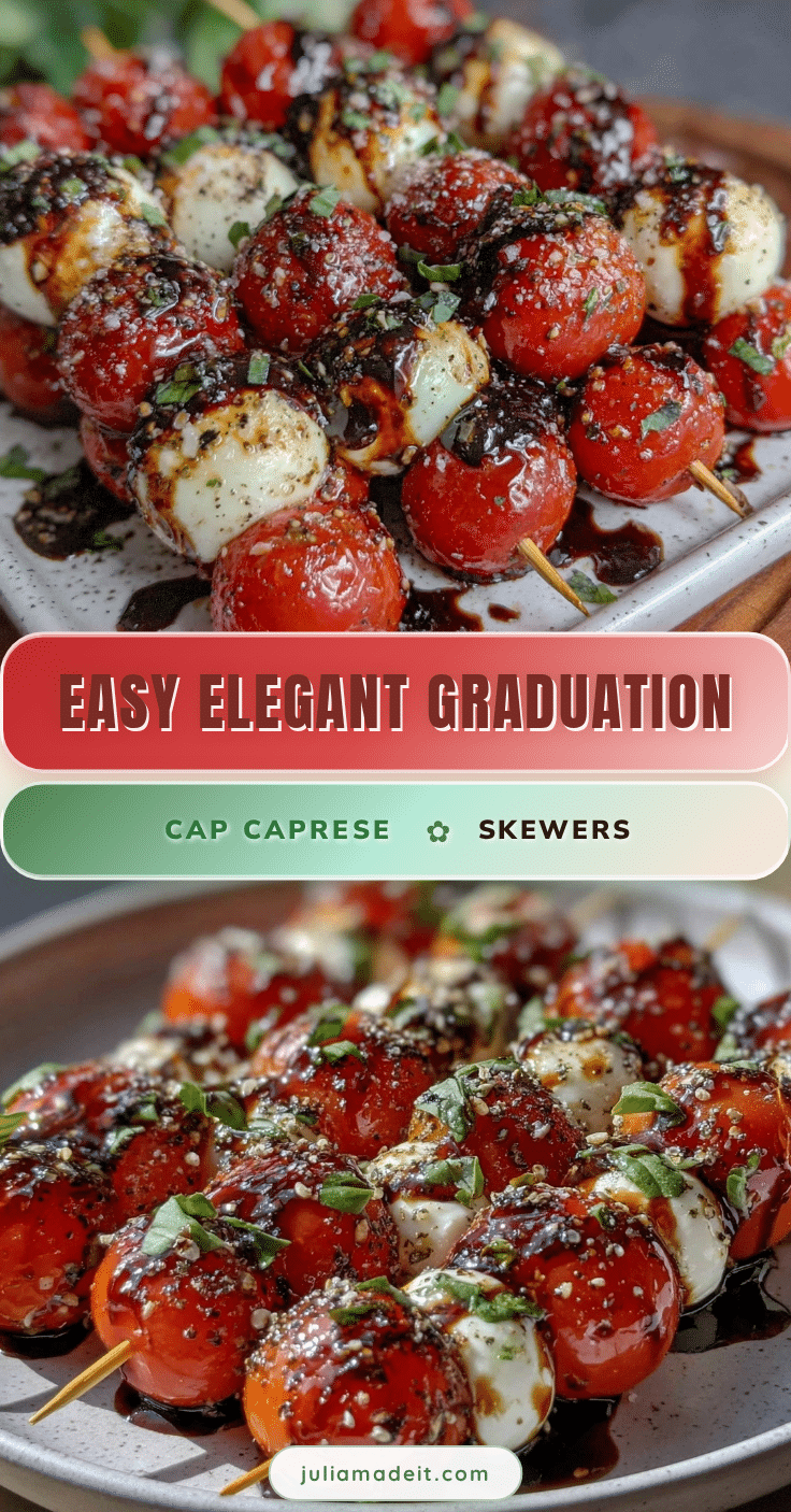 graduation cap caprese skewers recipe