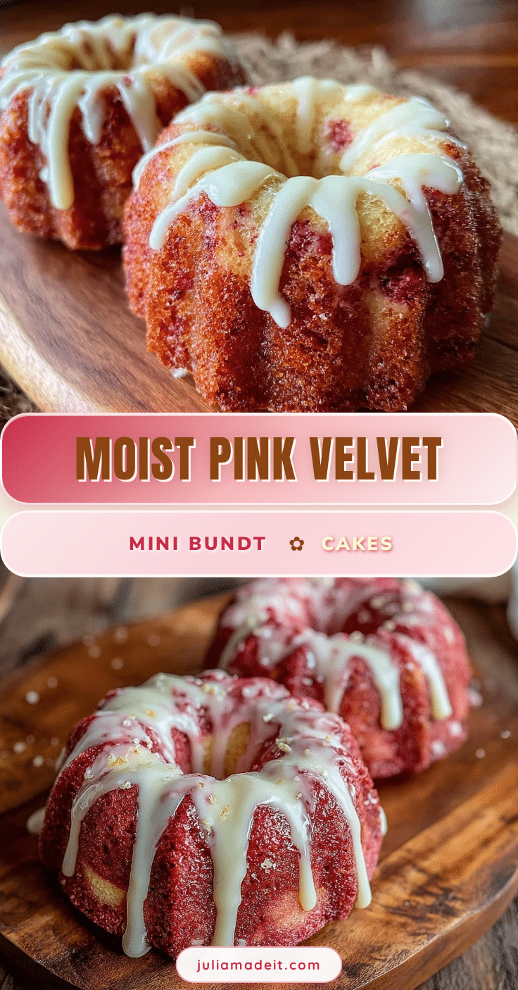 moist pink velvet mini bundt cakes recipe