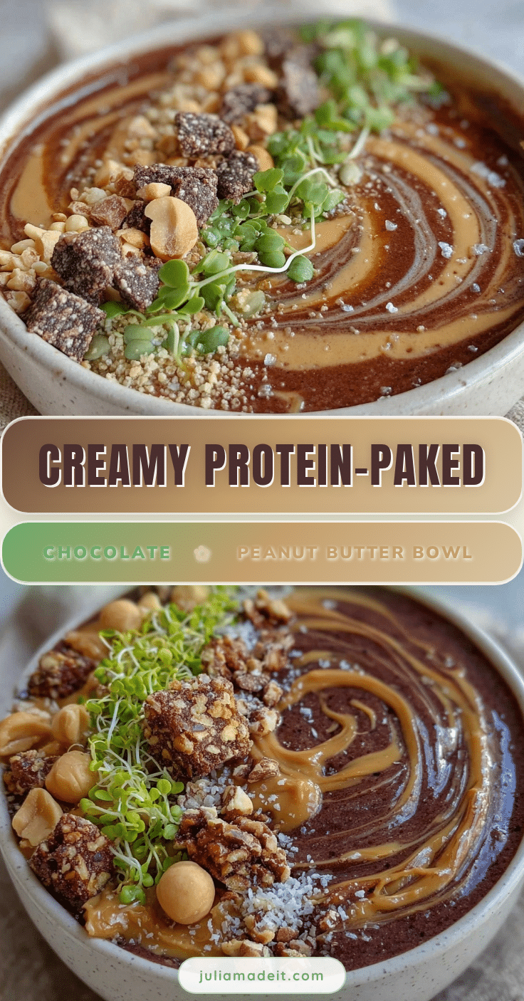 protein-packed chocolate peanut butter smoothie bowl recipe