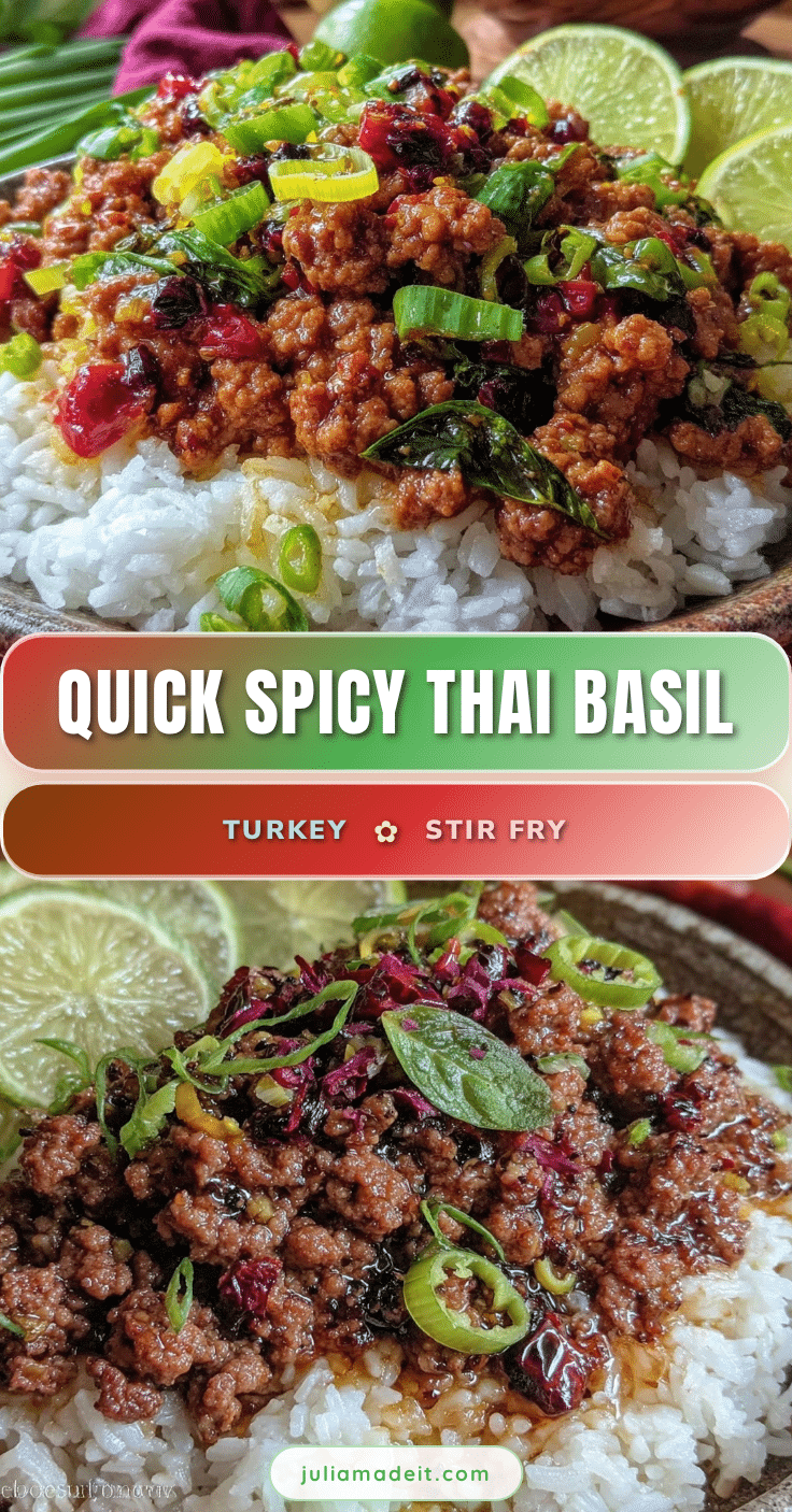 Quick Spicy Thai Basil Ground Turkey Stir Fry recipe