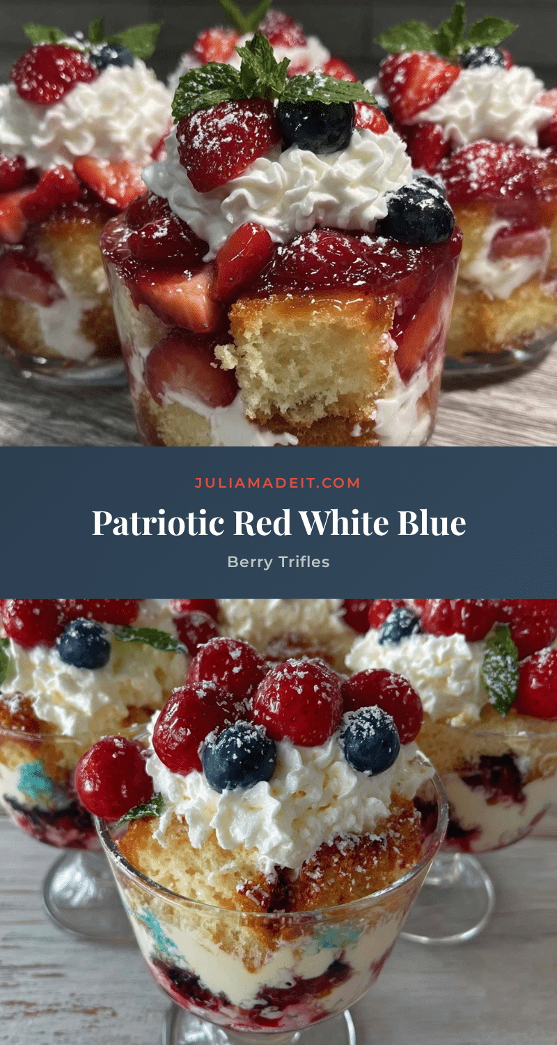red white and blue berry trifle cups recipe