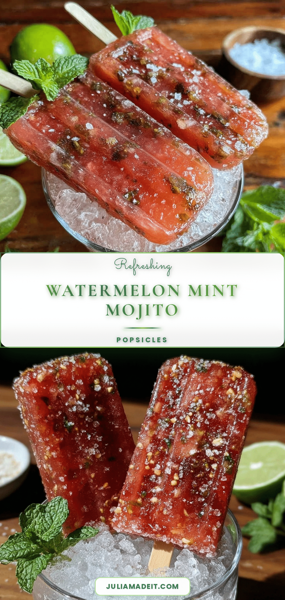 watermelon mint mojito popsicles recipe
