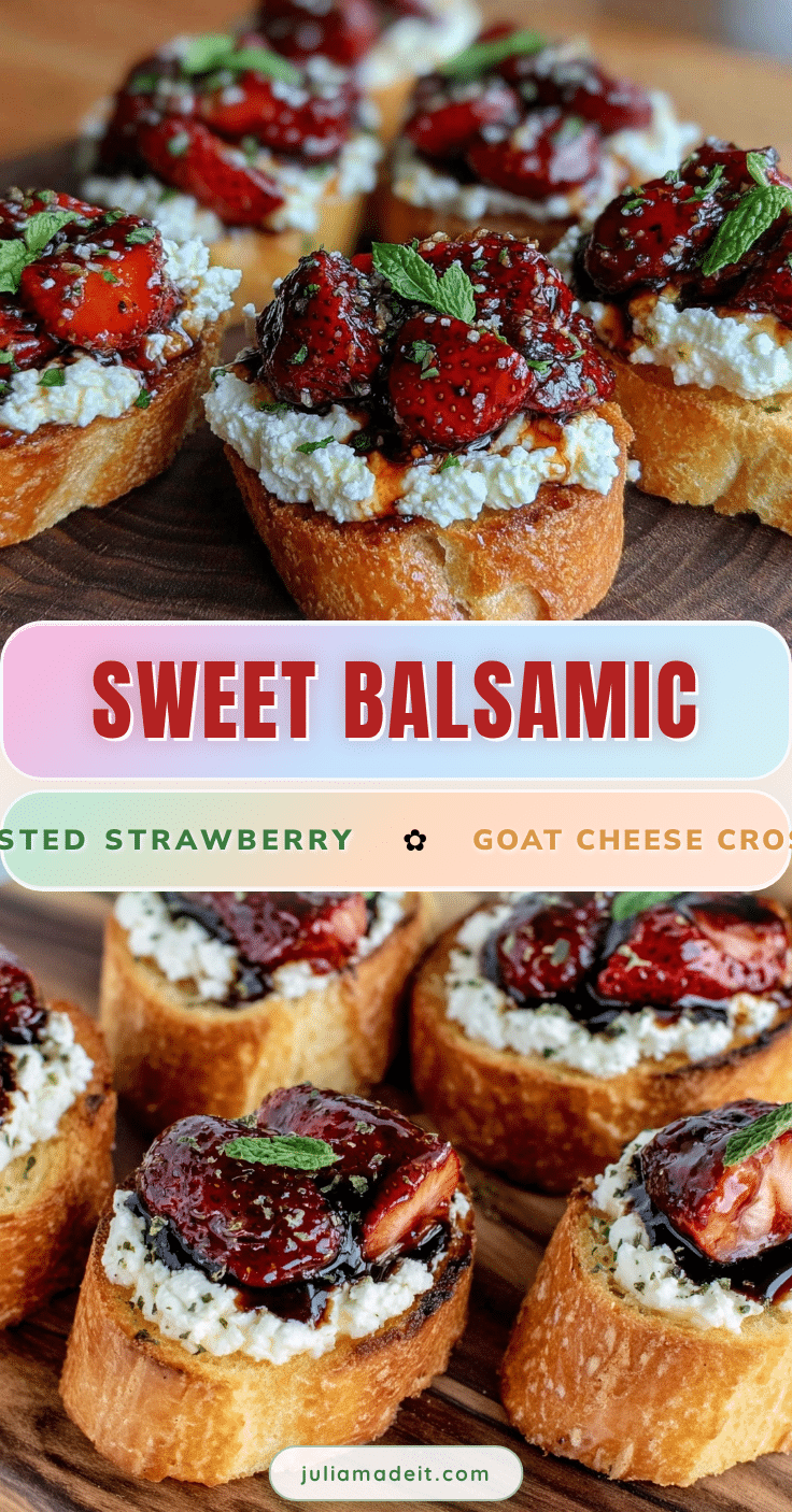 balsamic roasted strawberry goat cheese crostini recipe