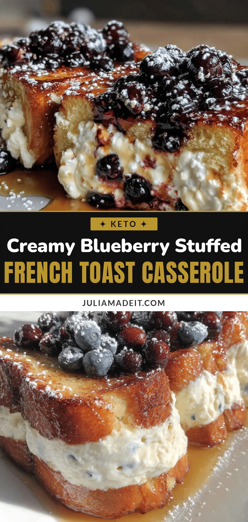 blueberry cream cheese stuffed french toast casserole recipe
