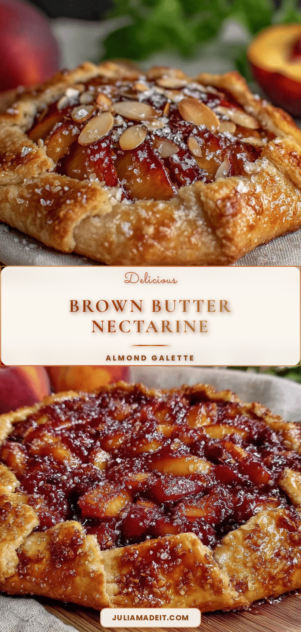 brown butter nectarine almond galette recipe