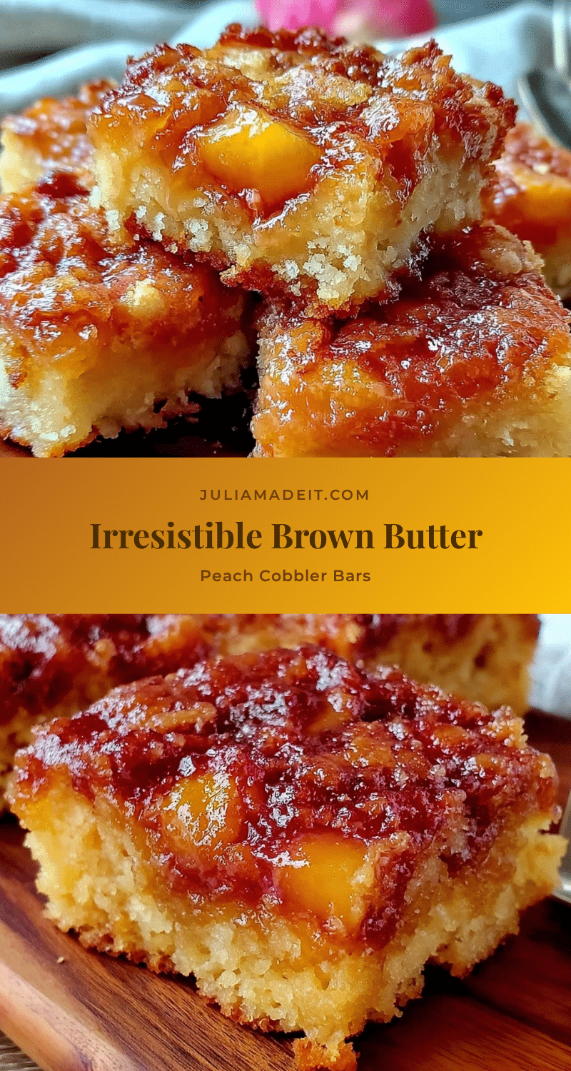 brown butter peach cobbler bars recipe