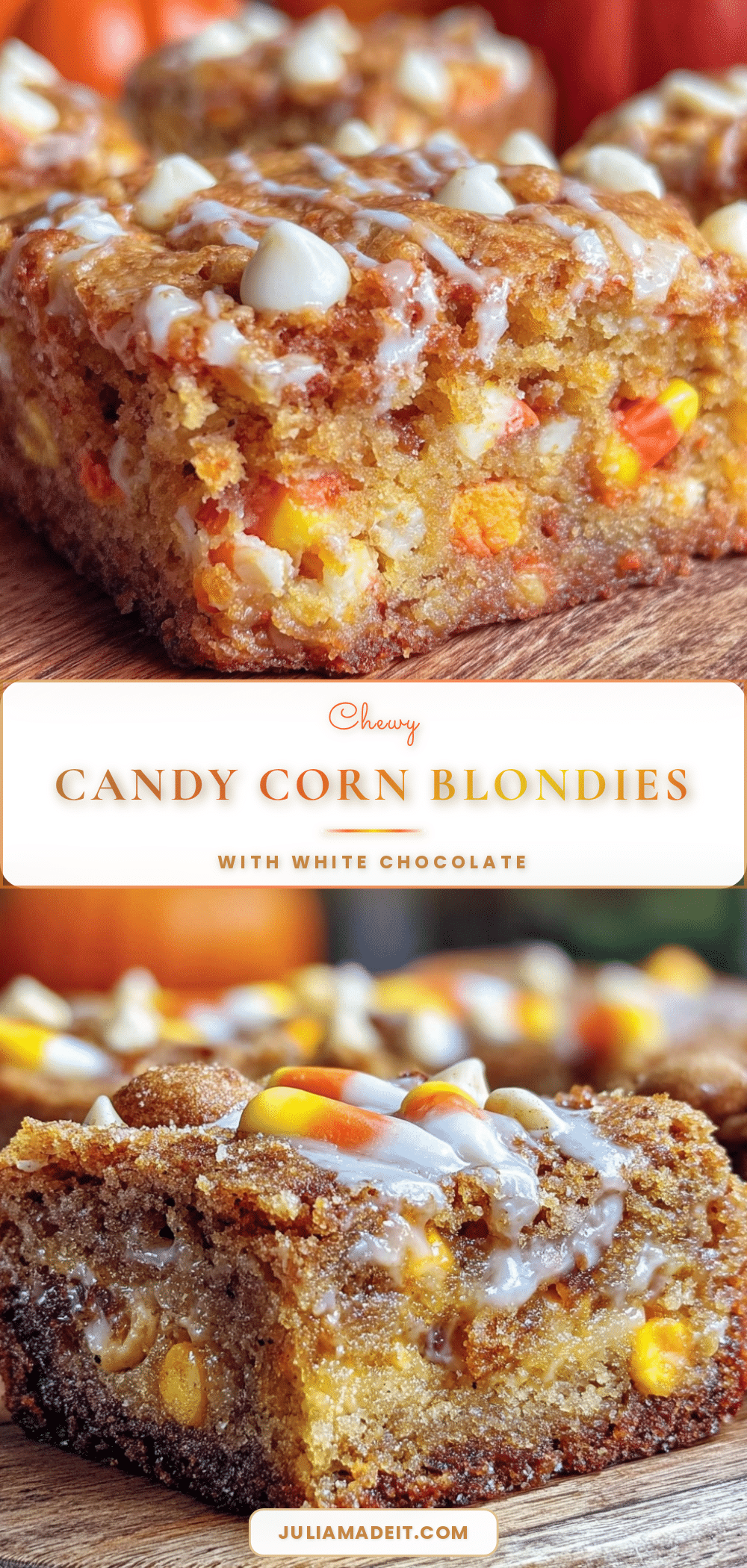 chewy candy corn blondies recipe